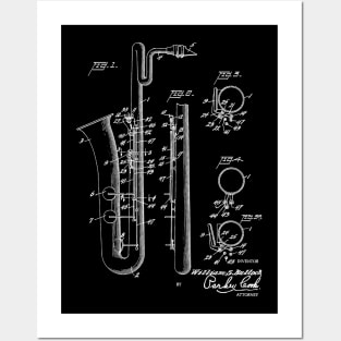 Saxophone Bari Sax Patent Cool Saxophontst Posters and Art